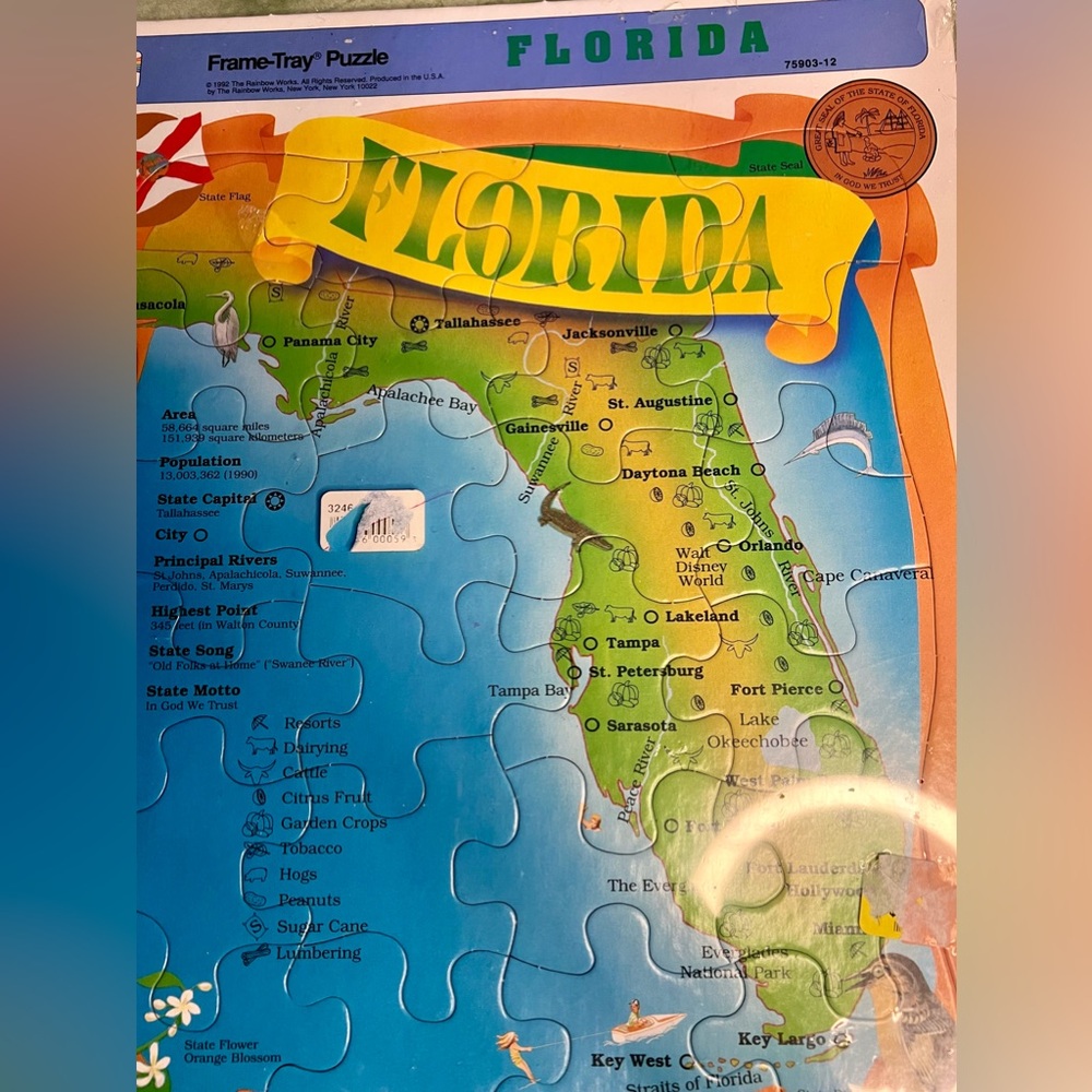 NWT Map of Florida Puzzle - Picture 2 of 4